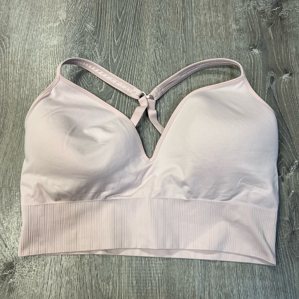 Athleta Light Pink Seamless Longline Bralette